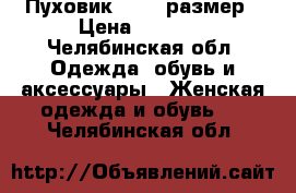 Пуховик 44-46 размер › Цена ­ 1 200 - Челябинская обл. Одежда, обувь и аксессуары » Женская одежда и обувь   . Челябинская обл.